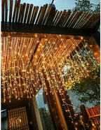 LED Icicle Christmas Lights, 13FT 120 LEDs 8 Modes Extendable Eaves Short Curtain Twinkle Dangling Fairy String, alternate