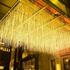 LED Icicle Christmas Lights, 13FT 96 LEDs Fairy String Lights Extendable Curtain 8 Modes Dangling Twinkle