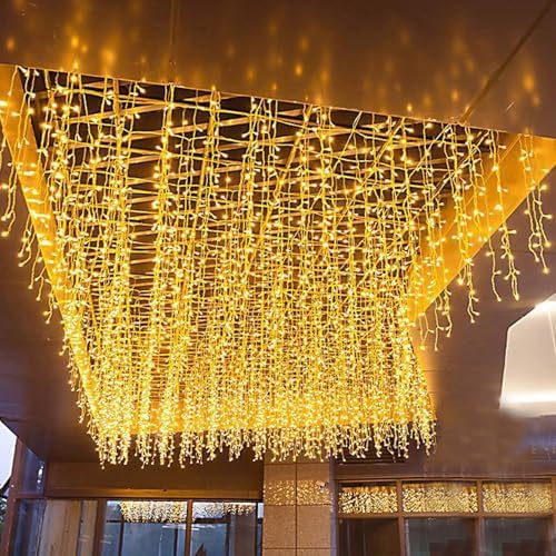 LED Icicle Christmas Lights, 13FT 96 LEDs Fairy String Lights Extendable Curtain 8 Modes Dangling Twinkle, alternate view 5