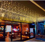 LED Icicle Christmas Lights, 16.4FT 112 LEDs Extendable Curtain 8 Modes Twinkle Novelty Christmas Long Window