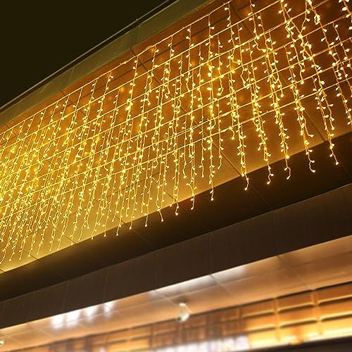 LED Icicle Christmas Lights, 16.4FT 112 LEDs Extendable Curtain 8 Modes Twinkle Novelty Christmas Long Window, alternate view