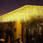 LED Icicle Christmas Lights, 16.4FT 112 LEDs Extendable Curtain 8 Modes Twinkle Novelty Christmas Long Window, alternate view