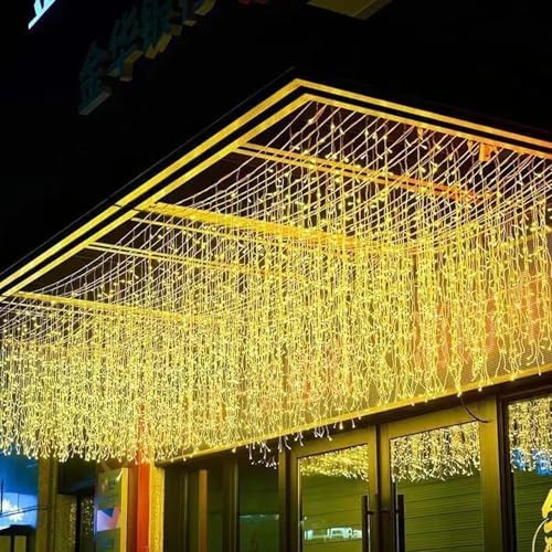LED Icicle Christmas Lights, 16.4FT 168 LEDs 8 Modes Extendable Eaves Short Curtain Twinkle Dangling Fairy, alternate view 7