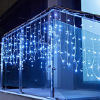 LED Icicle Lights, 13FT 96 LEDs 8 Modes Window Curtain Extendable Fairy Christmas Ceiling Dangling Hanging, alternate view 3