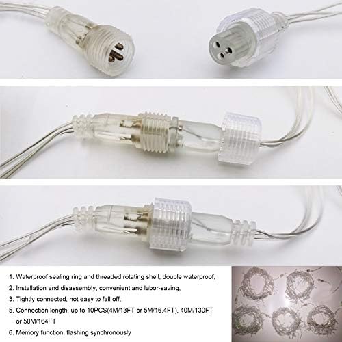 LED Icicle Lights, 13FT 96 LEDs 8 Modes Window Curtain Extendable Fairy Christmas Ceiling Dangling Hanging, alternate view 5