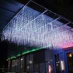 LED Icicle Lights, 13FT 96 LEDs 8 Modes Window Curtain Extendable Fairy Christmas Ceiling Dangling Hanging, alternate view 6