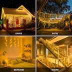 LED Icicle Lights for Outdoor Christmas Decorations,118Ft 1200 LEDs Christmas Fairy Light with Timer&Memory, alternate view 6