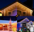 LED Icicle Lights for Outdoor Christmas Decorations,32.8Ft 400 LEDs Color Changing Christmas Fairy Light, APP &