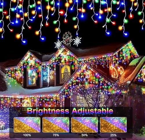 LED Icicle Lights for Outdoor Christmas Decorations,32.8Ft 400 LEDs Color Changing Christmas Fairy Light, APP &, alternate
