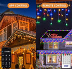 LED Icicle Lights for Outdoor Christmas Decorations,32.8Ft 400 LEDs Color Changing Christmas Fairy Light, APP &, alternate