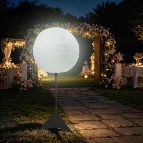 LED Inflatable Moon Light 4.92ft Globe Balloon Tripod Stand in White, alternate view 3