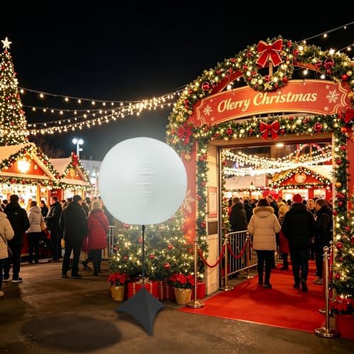 LED Inflatable Moon Light 4.92ft Globe Balloon Tripod Stand in White, alternate view 5