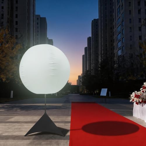 LED Inflatable Moon Light 4.92ft Globe Balloon Tripod Stand in White, alternate view 6