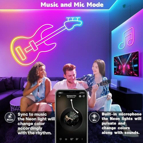 Led Neon Rope Light 60FT, Control with App/Remote, Flexible Led Rope Lights, Multiple Modes, IP68 Outdoor RGB, alternate view