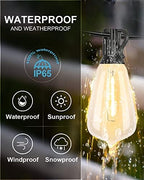 LED Outdoor String Lights 400FT Patio Lights with 128 Shatterproof ST38 Vintage Edison Bulbs, Outside Hanging, alternate view