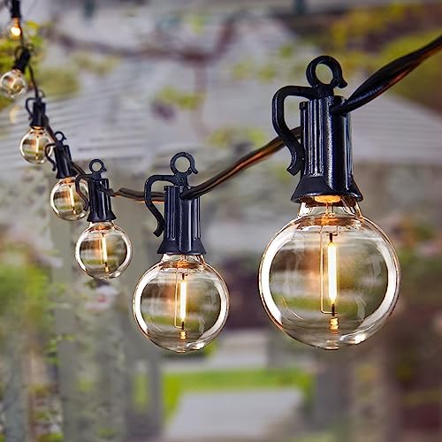 LED Outdoor String Lights Patio Lights 100FT with 104 LED Bulbs, Shatterproof Weatherproof Commercial Hanging