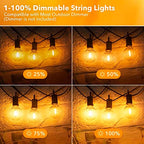 LED Outdoor String Lights Patio Lights 100FT with 104 LED Bulbs, Shatterproof Weatherproof Commercial Hanging, alternate view
