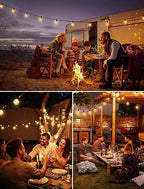 LED Outdoor String Lights Patio Lights 100FT with 104 LED Bulbs, Shatterproof Weatherproof Commercial Hanging, alternate view