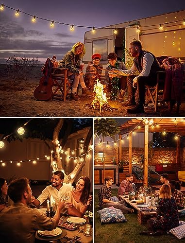 LED Outdoor String Lights Patio Lights 100FT with 104 LED Bulbs, Shatterproof Weatherproof Commercial Hanging, alternate view