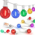 LED Outdoor String Lights Plug in, 25FT 27 G40 Shatterproof Multicolor Bulb
