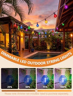LED Outdoor String Lights Plug in, 25FT 27 G40 Shatterproof Multicolor Bulb, alternate view 3