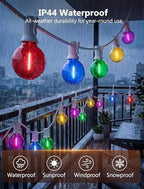 LED Outdoor String Lights Plug in, 25FT 27 G40 Shatterproof Multicolor Bulb, alternate view 4