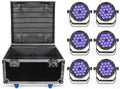 LED Par Light IP67 Waterproof 18X18W RGBWAUV 6-in-1, High Power Wash Strobe DJ DMX Sound Activated Uplights for