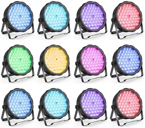 LED Par Lights 54 x 1.5W, RGB Stage Lights DMX DJ Lighting Sound Activated with Stand, Strobe Light & Wash Par