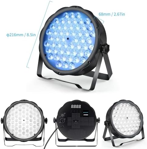 LED Par Lights 54 x 1.5W, RGB Stage Lights DMX DJ Lighting Sound Activated with Stand, Strobe Light & Wash Par, alternate