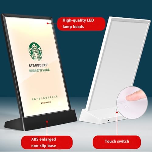 LED Sign Holder LED Menu Board A4 (color version T shape with white frame), alternate view 5