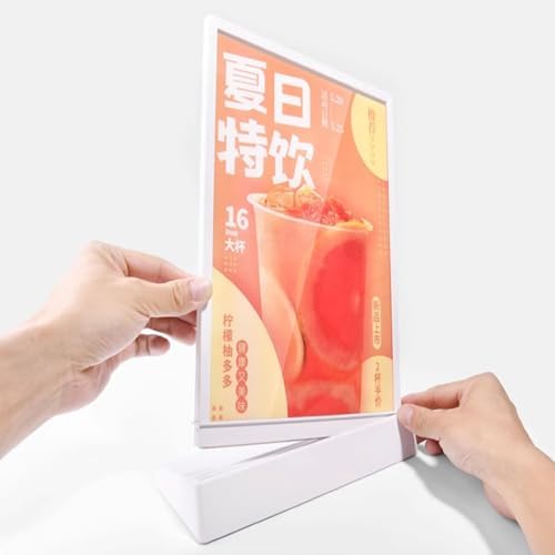 LED Sign Holder LED Menu Board A4 (color version T shape with white frame), alternate view 6