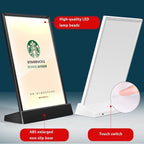 LED Sign Holder Menu Board A4 |white light version L shape with black frame, alternate view 5