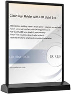 LED Sign Holder Menu Board A4 |white light version T shape with black frame