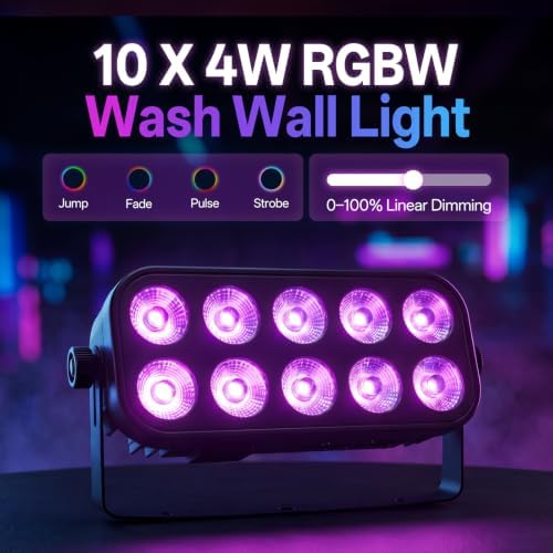 LED Stage Light Bar, 40W LED 4in1 RGBW Wash Lights Bar with Sound Activated DMX Stage Lighting Uplights for, alternate view 2