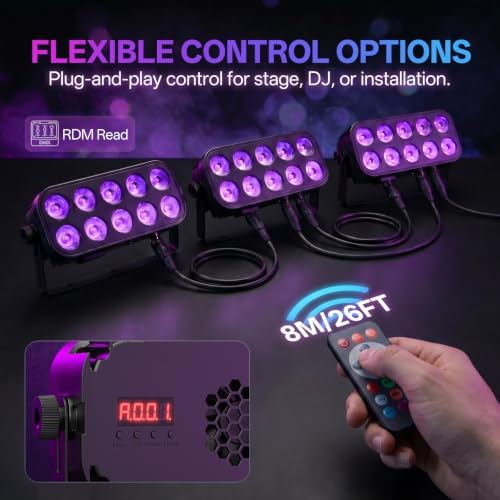 LED Stage Light Bar, 40W LED 4in1 RGBW Wash Lights Bar with Sound Activated DMX Stage Lighting Uplights for, alternate view 4