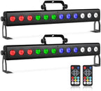 LED Stage Light Bar,60W 2Pack RGBW 4IN1 12LEDs Stage Wash Lights Bar with 4-Zone Segment Colorful Changing