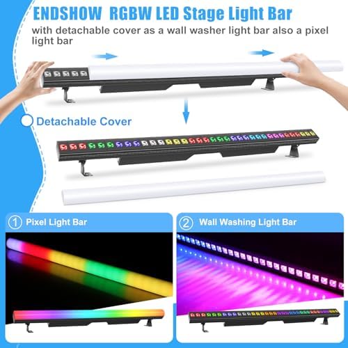LED Stage Wash Light Bar,120W 40" LED Stage Pixel Light Bar,36 RGBW LED Stage Wash Lights with Detachable Cover, alternate