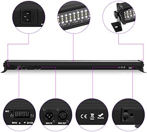 LED Wall Washer Light,336 LEDs 70W RGB DJ Light Bar Stage Lighting Support DMX & Sound Activated Control Dj, alternate view 7