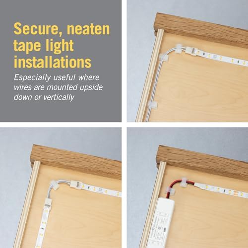 LED Wire Support Clips with 3M Peel & Stick Adhesive 100-Pack 911000, alternate view 3