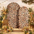 Leopard Print Arch Backdrop Cover Set, 7.2FT & 6FT Wrinkle-Free Spandex Fitted Chiara Backdrop Stand Covers for