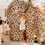 Leopard Print Arch Backdrop Cover Set, 7.2FT & 6FT Wrinkle-Free Spandex Fitted Chiara Backdrop Stand Covers for, alternate