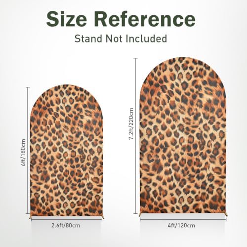 Leopard Print Arch Backdrop Cover Set, 7.2FT & 6FT Wrinkle-Free Spandex Fitted Chiara Backdrop Stand Covers for, alternate