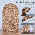 Leopard Print Arch Backdrop Cover Set, 7.2FT & 6FT Wrinkle-Free Spandex Fitted Chiara Backdrop Stand Covers for, alternate