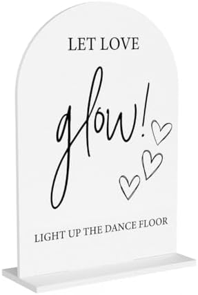 Let Love Glow Acrylic Sign, Light Up Dance Floor Desk Decor for Ceremony Modern Calligraphy Arch Acrylic Table