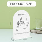 Let Love Glow Acrylic Sign, Light Up Dance Floor Desk Decor for Ceremony Modern Calligraphy Arch Acrylic Table, alternate