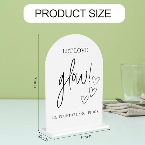 Let Love Glow Acrylic Sign, Light Up Dance Floor Desk Decor for Ceremony Modern Calligraphy Arch Acrylic Table, alternate