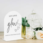 Let Love Glow Acrylic Sign, Light Up Dance Floor Desk Decor for Ceremony Modern Calligraphy Arch Acrylic Table, alternate