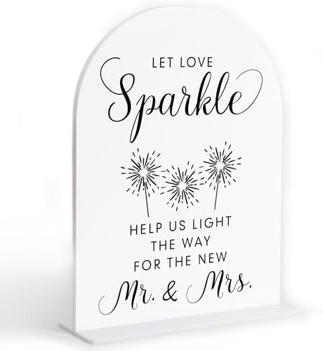 Let Love Sparkle Sign Wedding, White Arch Acrylic Sign, Sparkles for Wedding, Dance Floor Props, Bridal Shower