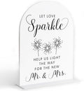 Let Love Sparkle Sign Wedding, White Arch Acrylic Sign, Sparkles for Wedding, Dance Floor Props, Bridal Shower