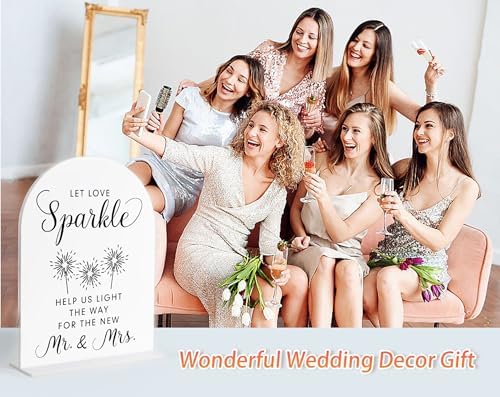 Let Love Sparkle Sign Wedding, White Arch Acrylic Sign, Sparkles for Wedding, Dance Floor Props, Bridal Shower, alternate
